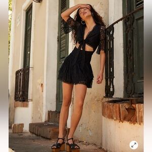 NWT Lala Lace Mini Dress black